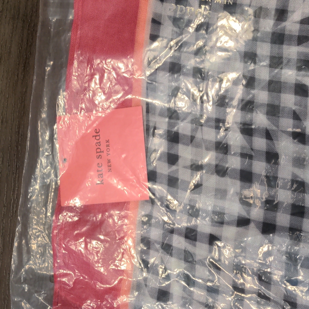 NEW Kate Spade Daisy Gingham Ruana in French Cream - Picture 7 of 9